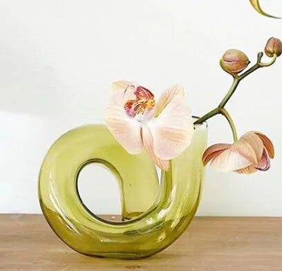 Curled Glass Flower Vase and Candle Holder