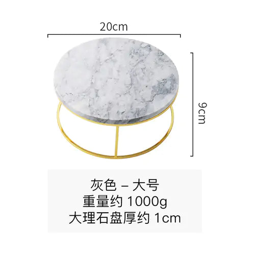 Natural Marble Round Nordlc-Style Elevated Tray