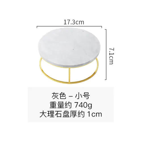 Natural Marble Round Nordlc-Style Elevated Tray