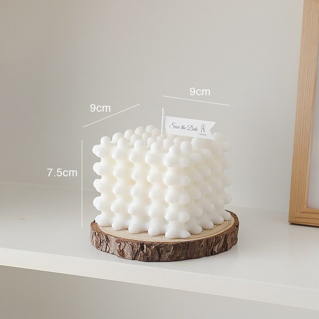 White Geometry Cube Candle